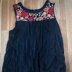 boho indie embroidered floral tank